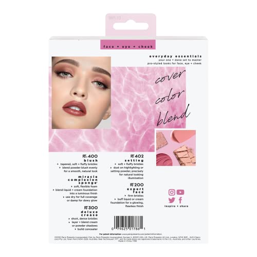 Real Techniques Makeup Brush Set with Blender Sponge-Set Of 5 Real Techniques Makeup Brush Set with Blender Sponge-Set Of 5